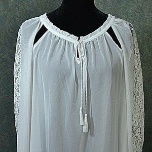 White Boho Lace Blouse